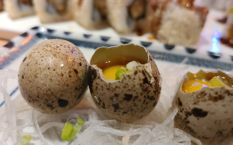 Quail Egg Sashimi at Ono Kenosha