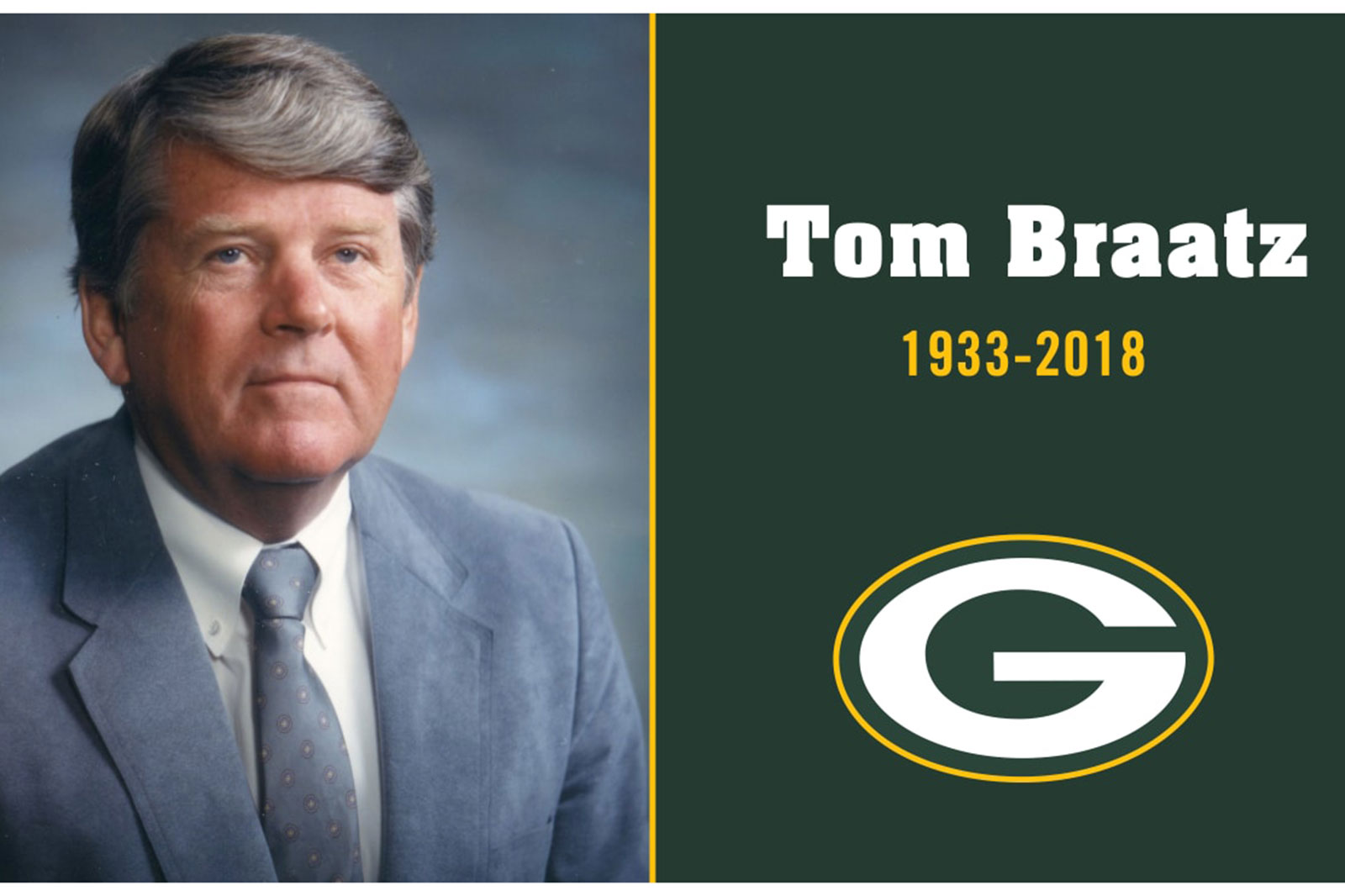 Packers tabbed Tom Braatz as vice president of football operations in 1987  