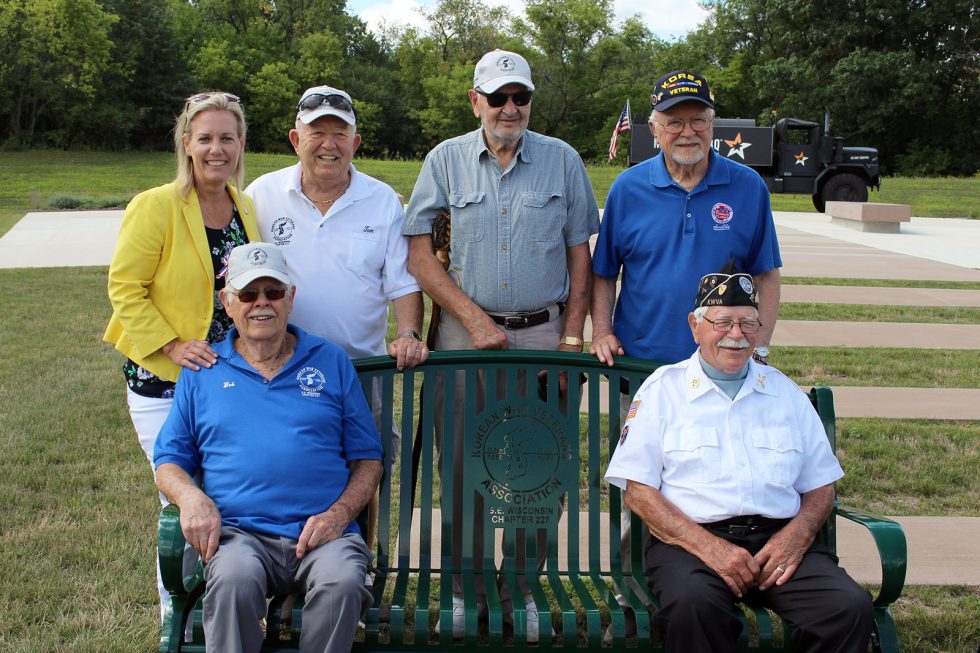 Three commemorative benches dedicated at Kenosha County Veterans Memorial Park