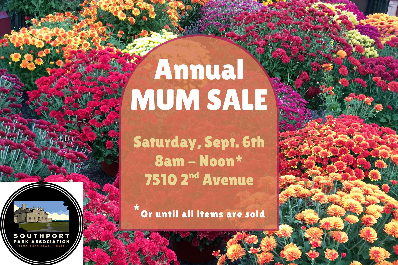 Southport Park Annual Mum Sale Sept 6 2025