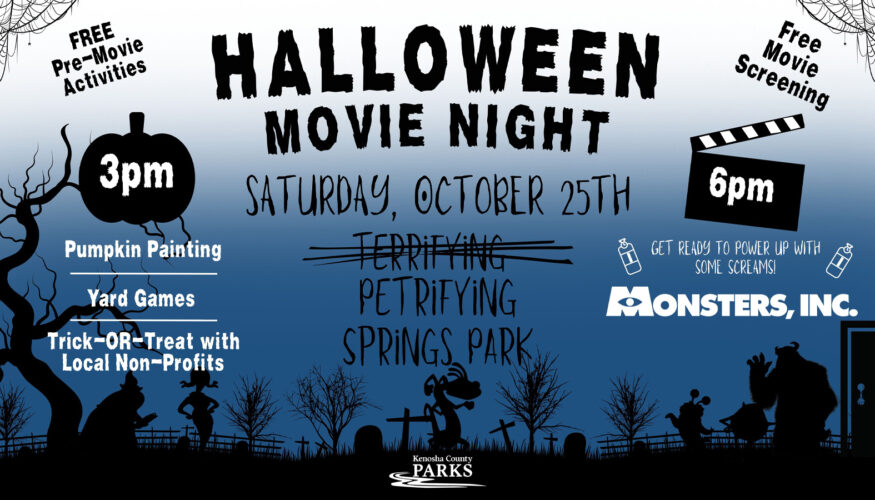Halloween Movie Night at Petrifying Springs Park Saturday, Oct. 25, 2025, presented by Kenosha County Parks