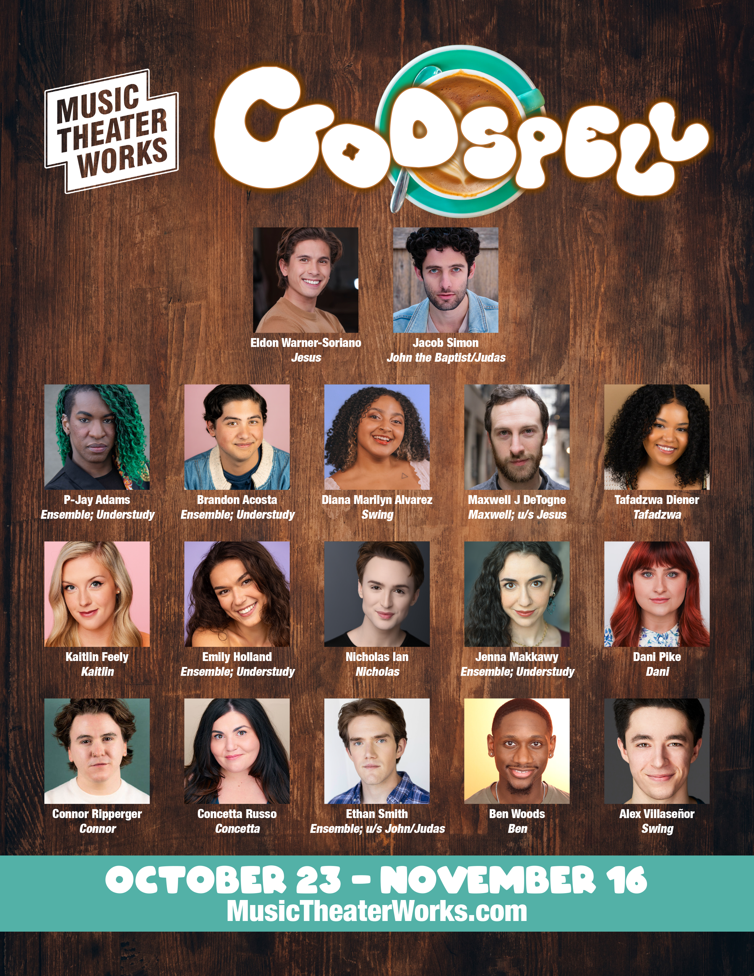 Godspell Cast Flyer featuring Ben Woods