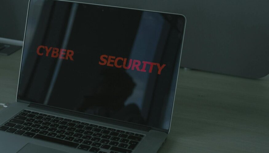 Top 9 Network Security Threats for Businesses - Laptop-screen-showing-Cyber-Security-text