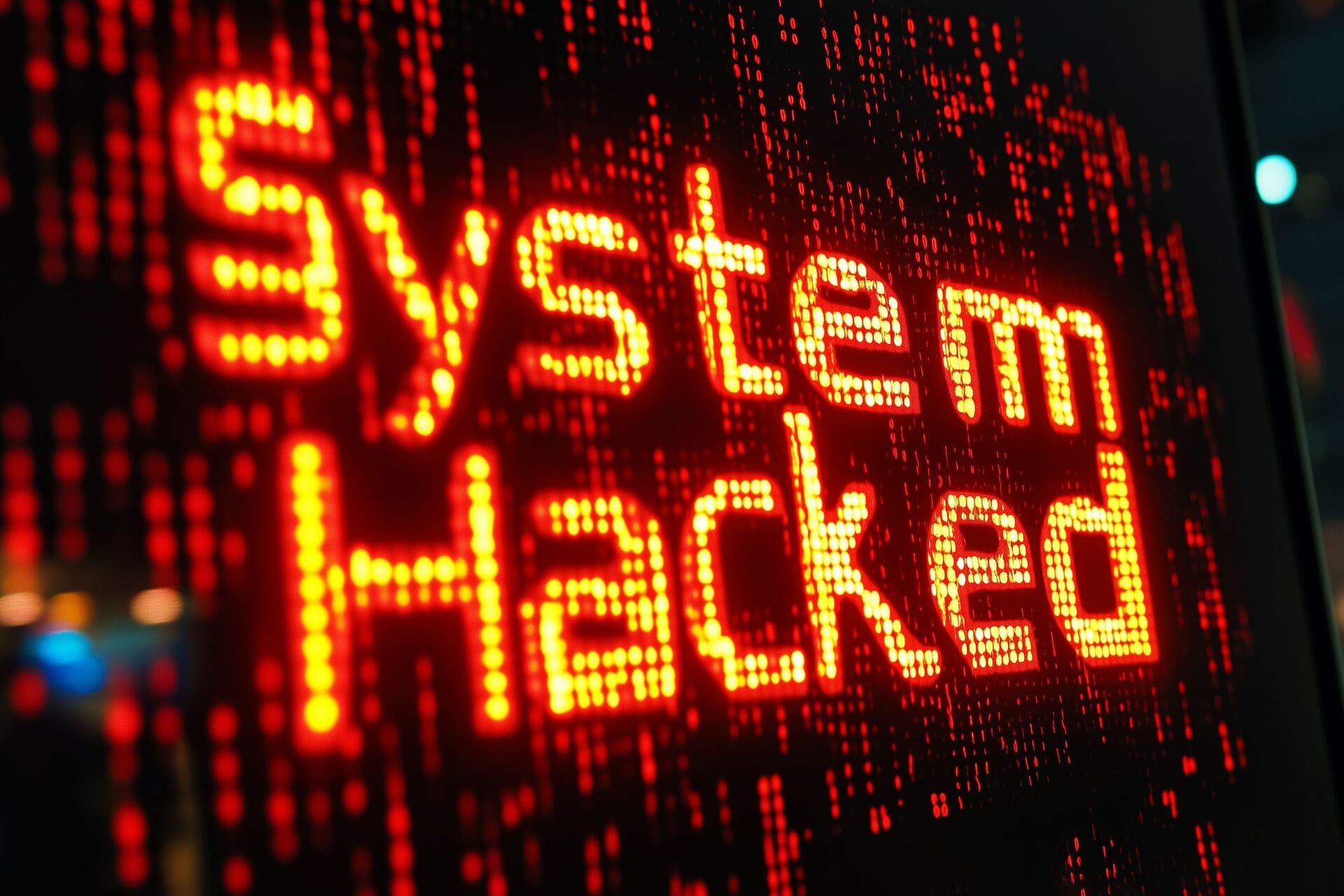 Digital-display-showing-System-Hacked-warning-in-red - Pretexting in Cyber Security
