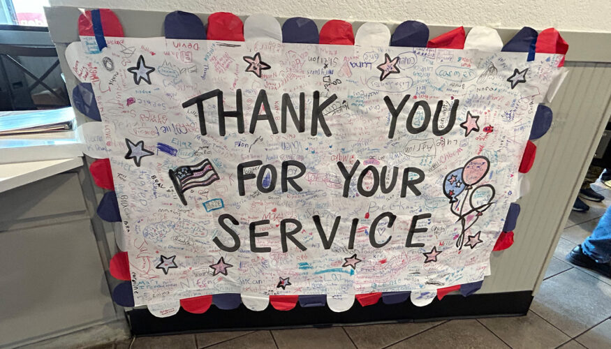 Golden Corral Veterans Day Military Appreciation Night - handmade sign, Thank you for your Service