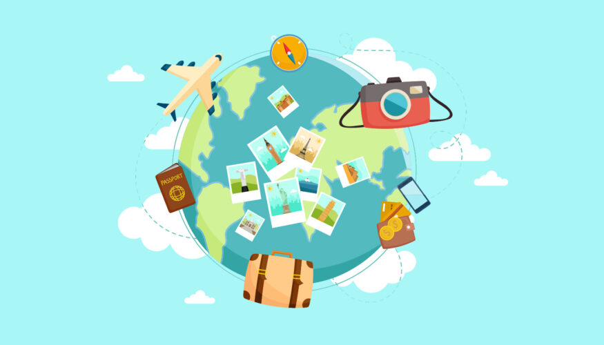 Holiday Travel - picture of world and other travel icons