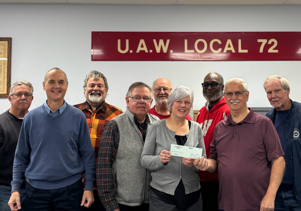Shalom Center receives donation from UAW Local 72