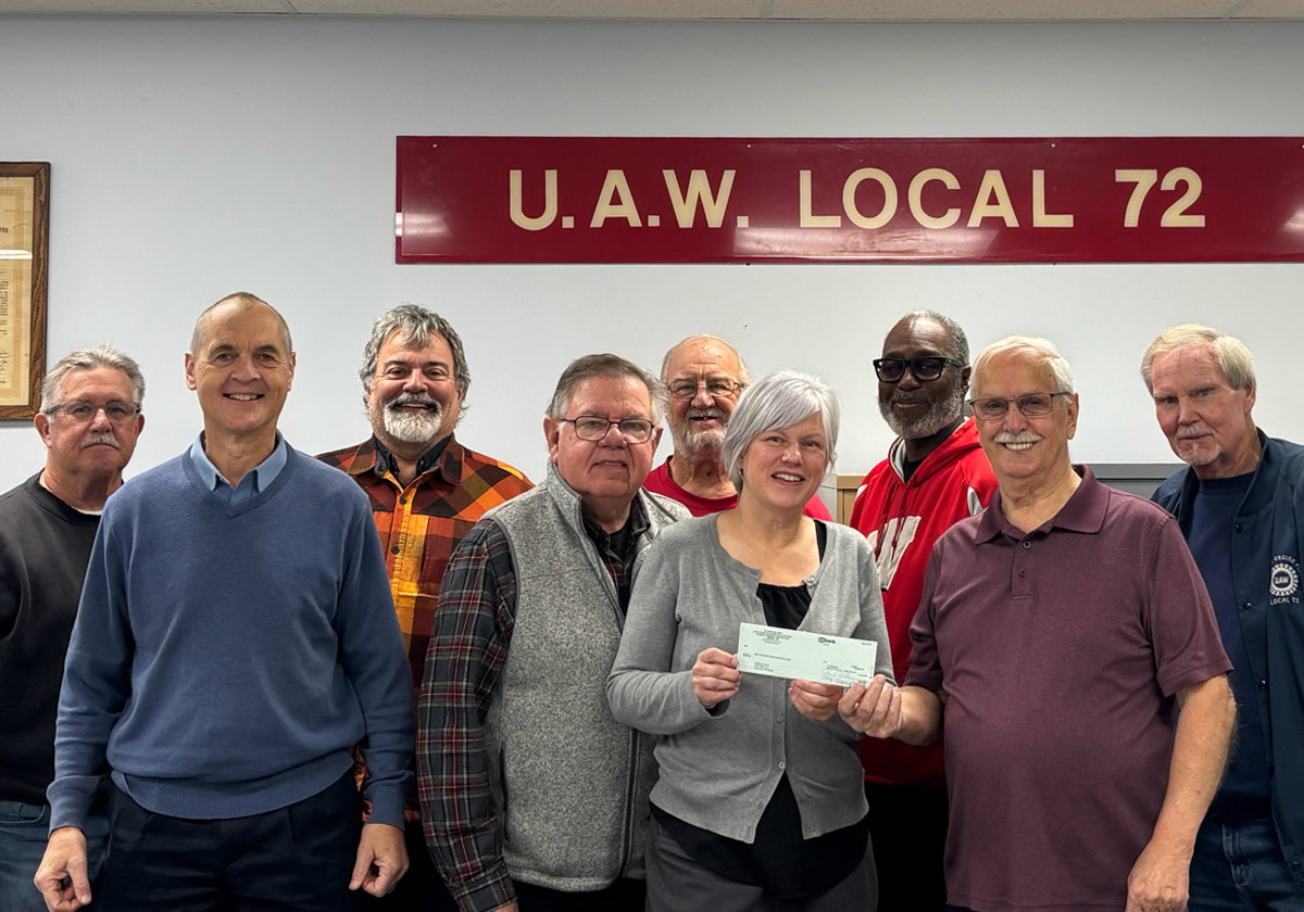 Shalom Center receives donation from UAW Local 72