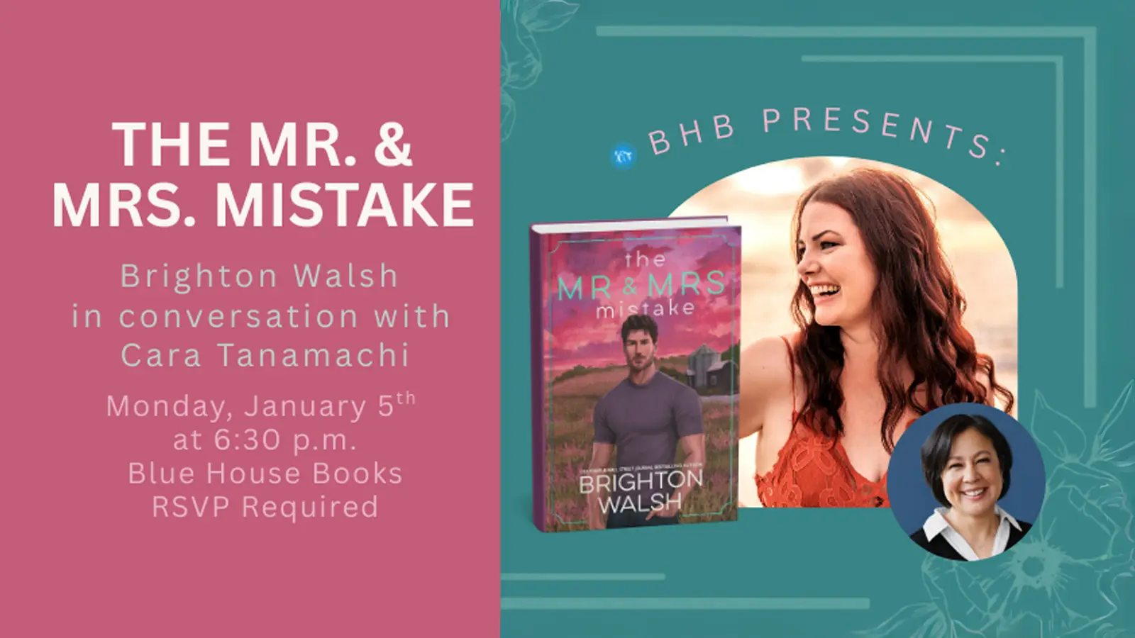 Blue House Books The Mr & Mrs Mistake Author Event January 5, 2026