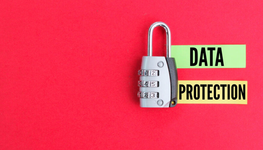 Combination-padlock-on-red-background-with-words-data-protection - What is PKI in Cyber Security? Public Key Infrastructure Guide