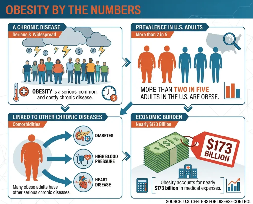 Obesity by the Numbers Infographic - Froedert South - Sustainable Weight Loss Management with Proven Results - Healthy Connections Froedtert South
