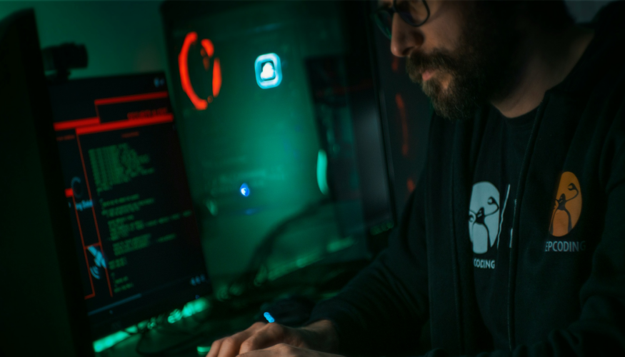 What to Do During a Cyber Attack - man typing on computer