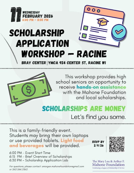 Mahone Foundation Scholarship Workshop - Racine Flyer