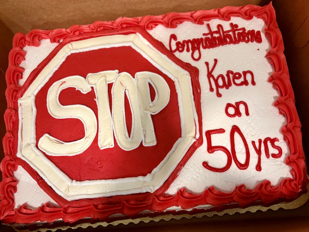 Kenosha Crossing Guard Karen Ovitt 50 Years Celebration Cake